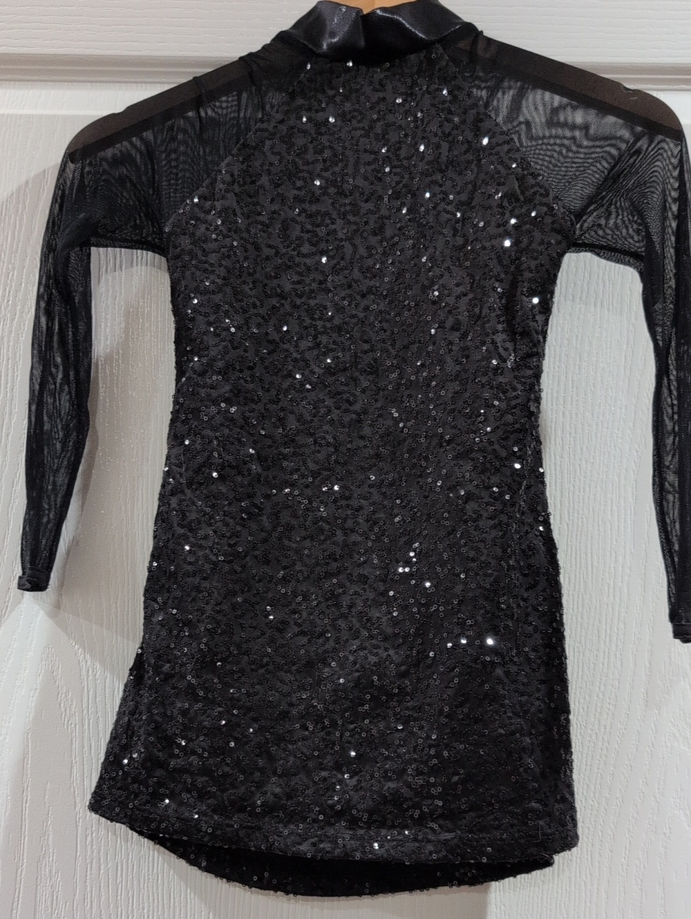 Balera D9614 Black Sequin Mesh Dance Dress MC Medium Child 7/8